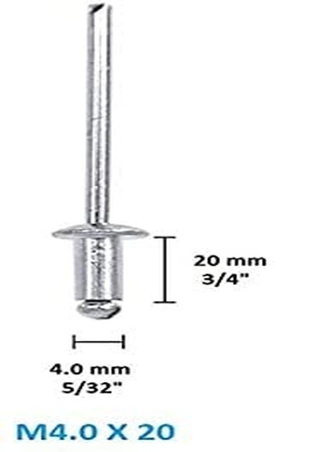 RKGD 3.9mm x 19mm (5/32" X 3/4") Aluminium Blind (POP) Rivet Metal Rivets for Riveting (Pack of 250 Pcs) - Image 3